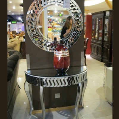 Semi Circle S Shaped Designed Modern, Half Round Console Table With Mirror